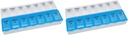 טיפול בסיסי (7-Day) AM/PM Pill מארגנת, ויטמין Case ו- Medicine Box, השוואות גדולות, 2 פעמים ביום, כחול ו Clear Lids (Pack of 2)