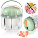 Portable Pill Box, GloDeals Weekly Pill מאורגןer 7-Day Travel Medicine מאורגןer NO-BPA Moisture Proof Portable Medicine Container for Vietnams, Fish Oils, תוספים (Green)