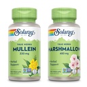 SOLAרי מולליין Leaf 330 מ"ג ומרשמלו Root 480 מ"ג - Wellness Bundle - Herbs High in Mucilage Solublefi for Soothing Support - טבעוני, non-GMO, מעבדה מאומתת, 60 ימים להבטיח, 200 / 100 VegCapsevs