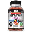 Kaya Naturals Adult Multi ויטמין חניכיים, ביוטין, ויטמין A, B-12, C & E, כולל Zinc, Folic Acid, Strawberry Flavor - Gluten-Free Multivitamins Sweet Gummies