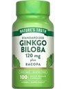 האמת של הטבע ג'ינקגו בילובה 120 מ"ג | Plus Bacopa | 100 קפסולות שחרור מהיר | Non-GMO ו- Gluten Free Supplement