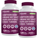 26-in-1 Nitric Oxide תוסף - Heart & Circulation Support with CoQ10, Turmeric, אורגני Beet Root, הותורן ברי & Garlic - 2103 מ"ג למשרתת (120ct, Pack of 2)