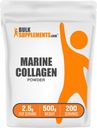 BulkSupplements.com Marine Collagen אבקת - Marine Collagen Peptides תוסף, עבור שיער, עור וציפורים - Hydyrolyzed & Gluten Free, 2.5g לכל המשרת, 500g (1.1 lbs) (Pack of 1)