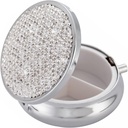 מארגנת תרופות Box Pocket Pharmacy Bling Travel Pill Box for Purse Mini Pill Holder מארגנת גלולות קטנות המכילות ויטמין (Silver)