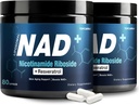 NAD+ Supplement 1000mg - Nicotinamide Riboside (NR) and Resveratrol, Liposomal NAD of Pure Organic Ingredients for Women & Men Healthy Aging, Brain and Cellular Energy, 80 Capsules(2Pcs)