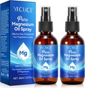 2Pack Pure Magnesium שמן Spray, 100% מגנסיום טבעי Spray - אורגני Magnesium Body Spray - Topical Magnesium Spray in Glass Bottle, Magnesium שמן עבור רגליים, משפר את ההתאוששות שרירים - 4 Fl.Oz.