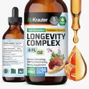 BIO KRAUTER Longevity Mushroom תוסף - נוזל Reishi Mushroom Complex with Goat's Rue & Red גינזנג Root Extracts 4 Fl.Oz.