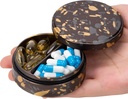 Metal Pill Case 2 השוואת גלולות Box - מארגנת גלולת גלולה ניידת עבור Pocket או Purse, ויטמין נסיעות עמיד למים מכיל להחזיק שמן דגים ותוספים Camo