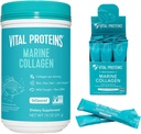 חלבון נוזלי Marine Collagen Peptides אבקת תוספת 7.8 oz Canister + Stick Packs (10 גרם) (Box of 20)