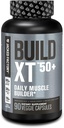 Jacked Factory Build-XT 50+ Daily Muscle Builder - תוספת שרירים וצמחוני עבור גברים ונשים עם KSM-66 Ashwagandha, Primavie Shilajit, ElevATP, & Astragin - 90 Count Count Count