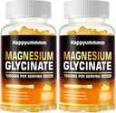Magnesium Glycinate Gummies 1000 מ"ג - סוכר חינם Magnesium Potassium תוספת עם ויטמין D, B6, CoQ10 עבור Calm Mood & Sleep Support - 120 חניכיים כתום.