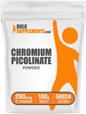 BulkSupplements.com Chromium Picolinate 200mcg אבקת - תוספי מינרלים - Gluten & Yeast חינם, 200mcg של Chromium לשרת, 100g (3.5 oz) (Pack של 1)