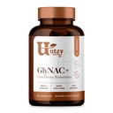 Utzy Naturals GlyNAC+ תוסף | 1000 מ"ג של Glycine & NAC (N-Acetyl Cyeine) | עם ויטמין B2 מספק לייצור Glutathione | 90 קפסולות