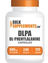 BulkSupplements.com DL-Phenylalanine קפסולות - DLPA כמוסות, DL-Phenylalanine 500 מ"ג - תוספי DLPA, Gluten Free - 2 קפסולות לשרת, 240 קפסולות (Pack של 1)