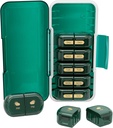 מארגנת גלולות שבועיות 2 פעמים ביום, Moisture-Proof, Detachable השוואתיות, AM PM Pill Box 2X 7 יום, Travel Pill מארגנת עבור גלולות / שמן שמן / מזג אוויר / Vitamin / Supplements (Dark Green)