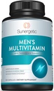 תוסף התמיכה של Sunergetic Premium Men - Powerful Multivitamin - תומך באנרגיה, Stamina, Endurance & Stress Management - עם Zinc, Ashwagandha, Maca, L-Carnitine & ויטמינים - 120 קפסולות