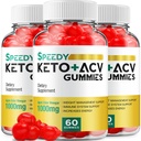 (3 Pack) Speedy Keto ACV Gummies - Advanced Formula Speedy Keto Plus ACV Gummies Apple Cider Vinegar Speedy ACV Dietary Supplement Men (180 חניכיים)