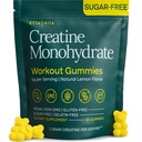 סוכר חינם Creatine Monohydrate חניכיים 5 גרם לשרת, חניכיים קריאטין עבור גברים ונשים, תוספת תמיכה שרירים, חשמל סלולרי ותפקוד קוגניטיבי, Gluten-Free