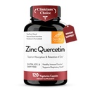 Zinc Quercetin 120 קפסולות צמחוניות (Pack of 1) | גבוה Absorption Zink תוספי for Immunity and Seasonal Allergy | תמיכה בחיסון נגד נשים וגברים | Easy to Swallow