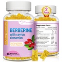 ברברין עם Ceylon Cinnamon Gummies, High Potency Berberine HCI תוסף, Immune Health Support, 120 מנגו פלמורד חניכיים