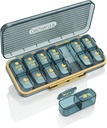 Am Pm Pill Organer, Weekly Pill Box 2 Times A Day - Acedada 7 Day Pill מארגנת עם 7 Containers נפרדים, Portable Daily Medicine Dispenser Case for ויטמין, שמן דגים,s, Stylish Blue Blue