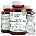 טבעי Nutra Time לשחרר Pantothenic Acid 500 מ"ג, ויטמין B5 מסייע לשבור שומן ו carbohydrates, מטאבוליזם ואנרגיה, לשפר את בריאות השרירים, להפחית כתמים עור, 60 טבליות צמחוניות
