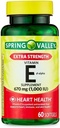 Generic Spring Valley ויטמין E תוספת חיזוק ויטמין E D-Alpha Spring Valley Softgels, 670 מ"ג (1,000 IU), 60 הרוזן
