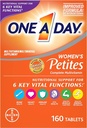 One A Day Women's Petites Multivitamin, Supplement with ויטמין A, ויטמין C, ויטמין D, ויטמין E ו- Zinc for Immune Health Support, B ויטמינים, Biotin, Folate (כמו חומצה פולית) ועוד, 160 הרוזן