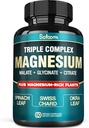 Pure Magnesium Glycinate 500 מ"ג קפסולות - Absorption עם תוספת משולש Magnesium מורכב עם Glycinate, Malate, Citrate - תמיכה לב, משותף ומוח - 60 גלולות טבעוניות