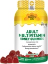 Country Life Adult Multivitamin Honey Gummies - Bone, Heart & Energy Support - Non-GMO, Gluten Free, Vegetarian - Sweetened - 60 חניכיים
