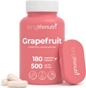 Grapefruit Seed Extractd 500 מ"ג - Derived from Citrus Paradisis, 180 קפסולות צמחוניות, אורגני Naringin תוספת עבור Daily Energy & Balance, 6-Month Supply, GMP Certified, מיוצר בארה"ב