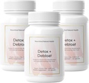 Nourished Natural Detox + Debloat - Milk Thistle & Dandelion Root תוסף לנשים - Bloating Relief & Digestion Support - 180 קפסולות