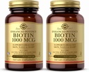 Solgar Biotin 1000 mcg, 250 Vegetable Capsules (Pack of 2) - Supports Healthy Skin, Nails & Hair - Energy Metabolism - Enhanced Potency - Non-GMO, Vegan, Gluten Free, Dairy Free, Kosher - 500 Servings