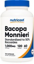 חומרים מזינים Bacopa Monnie 1000 מ"ג, 120 קפסולות (60 משרתים) - Non-GMO, Gluten Free ו- Vegetarian Friendly