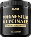 מגנזיום Glycinate עם 18% Elemental Magnesium Compound תוסף - 180 קפסולות - יתרונות עוצמתיים לתמיכה בבריאות העצם, צמיחה שרירים, נוחות Mood & Heart Health
