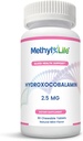 Methyl-Life® Hydroxy B12 Sublingual Tablets - Gentle, ויטמין B12 תוספת לתמיכה יומית אנרגיה סלולרית - טבעוני, Non-GMO, Gluten & Top 14 Allergen חינם | 90 טבליות צ'כות יכולות
