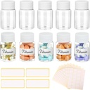 10Pcs Pill Bottles with Blank Labels - 30 מ"ל תרופות מכילות עם Screw Caps- פלסטיק פלסטיק קטנטן המכיל Leak-Proof Clear Sample Jar for Dispense for נוזל שם מדבקות