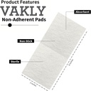Sterile non-Adherent 3x8 Gauze Pads - Thick non-Stick Wound Dressing 3'x8's Individual Sealed | Highly Absorbent Rect Bandage