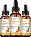 (3 Pack) Magnesium Glycinate נוזל טיפות, גבוה Absorption Magnesium נוזל עם Bromelain, ויטמין B6 C D, מגנזיום תוסף לילדים ומבוגרים, Night & השרירים תמיכה, Pineapple Flavor