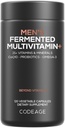 Codeage Men's Daily Multivitamin - 25+ Essentials & מינרלים, אורגני Whole Foods, Probiotics, אומגה 3, Zinc, ויטמין A, B, C, D, E & K - 120 קפסולות