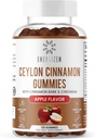 Cinnamon + Chromium Gummies - 120 חניכיים טבעוניות - תמיכה משותפת לבריאות המוח, סוכר חינם, Antioxidant Rich, non-GMO, תוסף ללא גלוטן, טבעי Apple Flavor