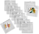 Zippered Pill Pouch Bags - 12 Pcs, Slide Lock Clear פלסטיק Mini Bags, BPA-חינם עבור גלולות ויטמינים, תוספים, תרופות, תכשיטים, יצירות, חפצים קטנים - self-Sealing, Reusable, נסיעות ידידותי.