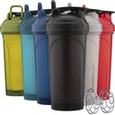גביע הדליקה ProFlow Shaker בקבוקי 6-Pack (28oz) | מונדיאל שנקר כוסות עם Whisk Ball, Leak-Proof Lid, Hidden Handle | BPA-Free Gym Mixer עבור אבקת חלבונים, ערבוב תוספים, צבעים טריים