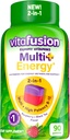 Vitafusion Multi + אנרגיה* ויטמינים מסטיקמי, מכיל ויטמין B כדי לספק תמיכה במטבוליזם אנרגיה *, 90 ספירה