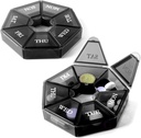 Deke Home - Small Weekly Pill Organer (2 Pack), Round Pill Dispenser for Travel, Mini Pill מארגנתer, קומפקטית תרופות הולדר, Pillers 7 Days, Portable Container, BPA Free (Food Class)