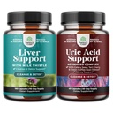 Bundle of Liver Cleanse Detox & Fix - Milk Thistle Dandelion Root Choline Beetroot & Artichoke Extract and Green Coffee Bean Extractse & Detox - Turmeric Tart Cherry & Celery Seed