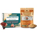 VOS GANOLUCIDUM Combo עבור בריאות טובה יותר, Daily Immune Boosting Red Reishi Mushroom קפסולות (30 קפסולות) & אורגני Cked Reishi Mushroom (1.76 Oz), אנרגיה Booster & Perfect in Cooking
