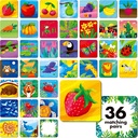 משחק ההתאמה לזיכרון, 72 PCS Nature Theme Matching Cards for Toddlers 36 Pairs Memory Cards