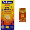 Redoxon Max Energy Citrus Efferscent Tablets Immune Support Bundle ויטמין C Zinc Effervescent Orange Immune Support Tablet