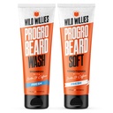ווילים פרועים PROGRO Beard Shampoo ו- Conditioner Kit - Fortified w/Caffeine & Biotin - חיזוק, Flake-Free, Moisturizing Beard Wash and Conditioner for Men, 2 x 5oz Tubes